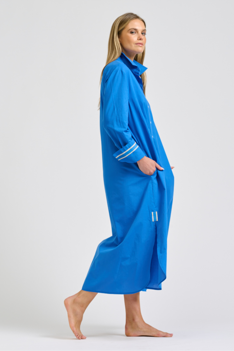 Shirty Pia Shirtdress - Bright Blue