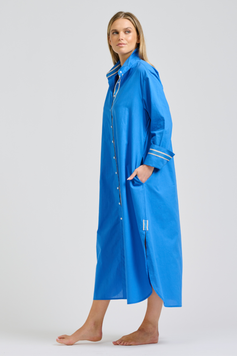 Shirty Pia Shirtdress - Bright Blue
