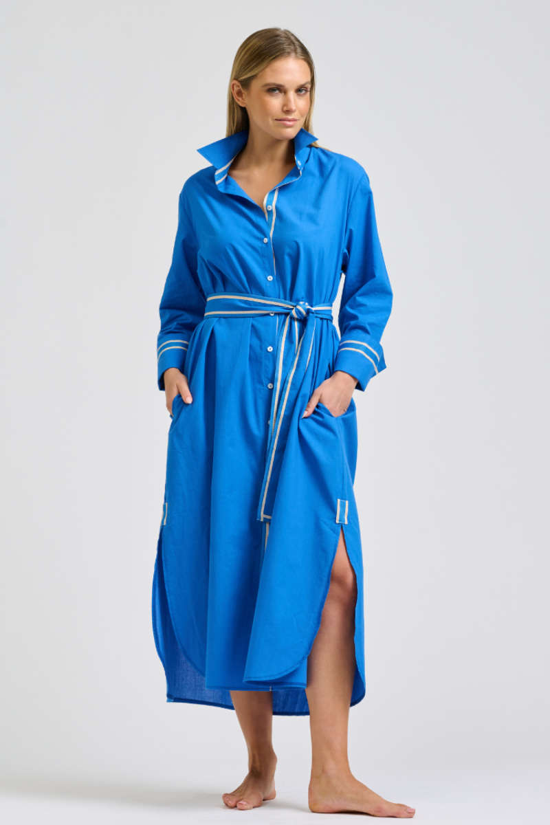 Shirty Pia Shirtdress - Bright Blue