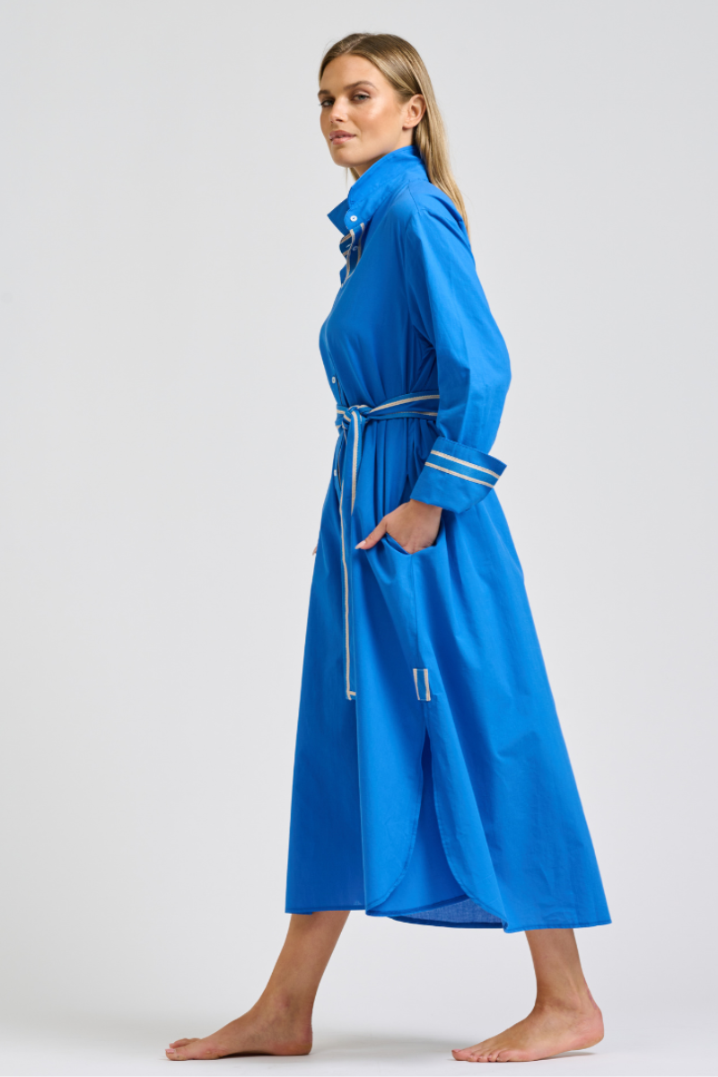 Shirty Pia Shirtdress - Bright Blue