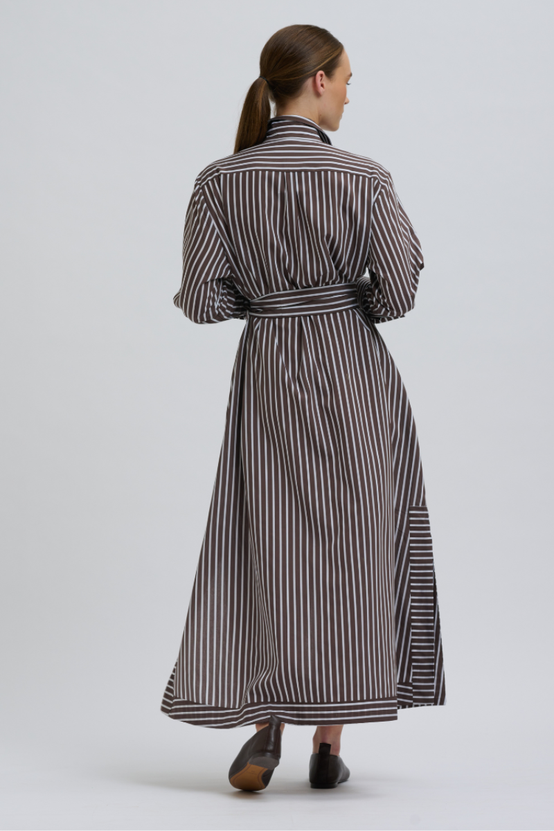 Shirty Sybil Dress - Chocolate Stripe