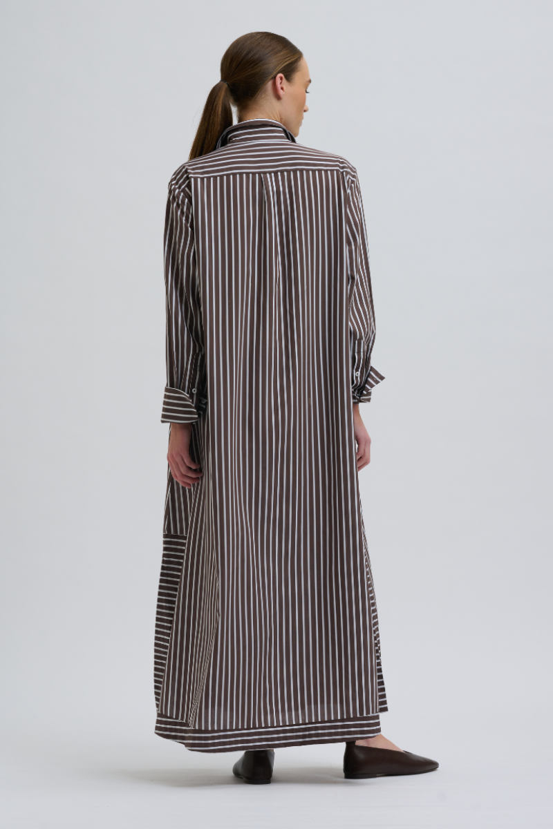Shirty Sybil Dress - Chocolate Stripe