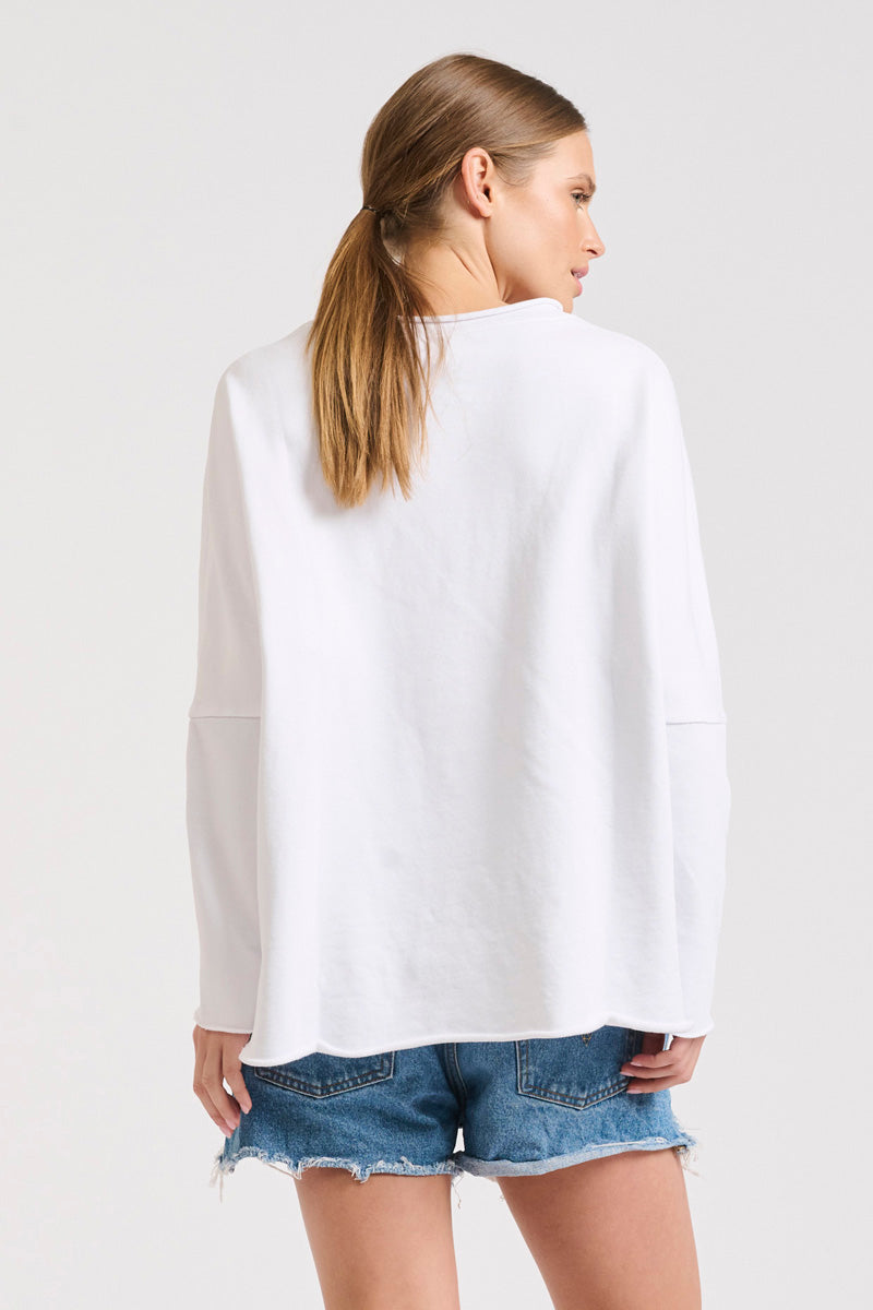Raw Long Sleeve Sweatshirt - White