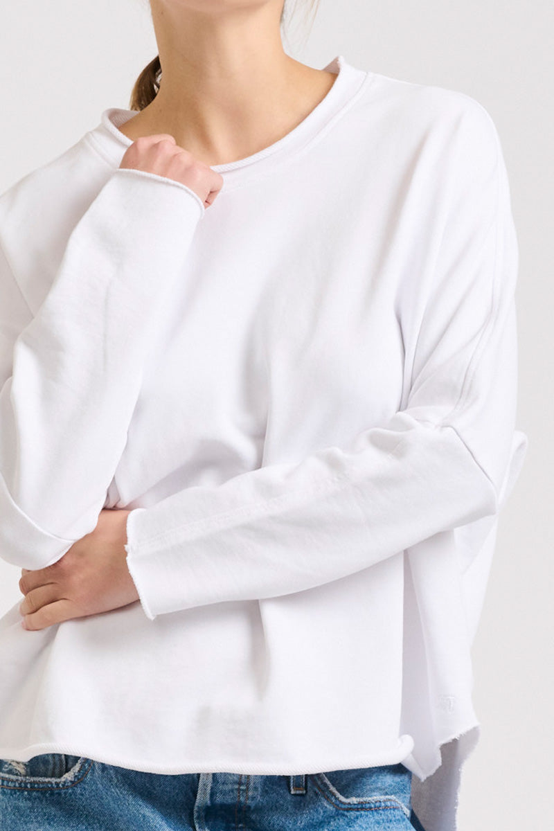Raw Long Sleeve Sweatshirt - White